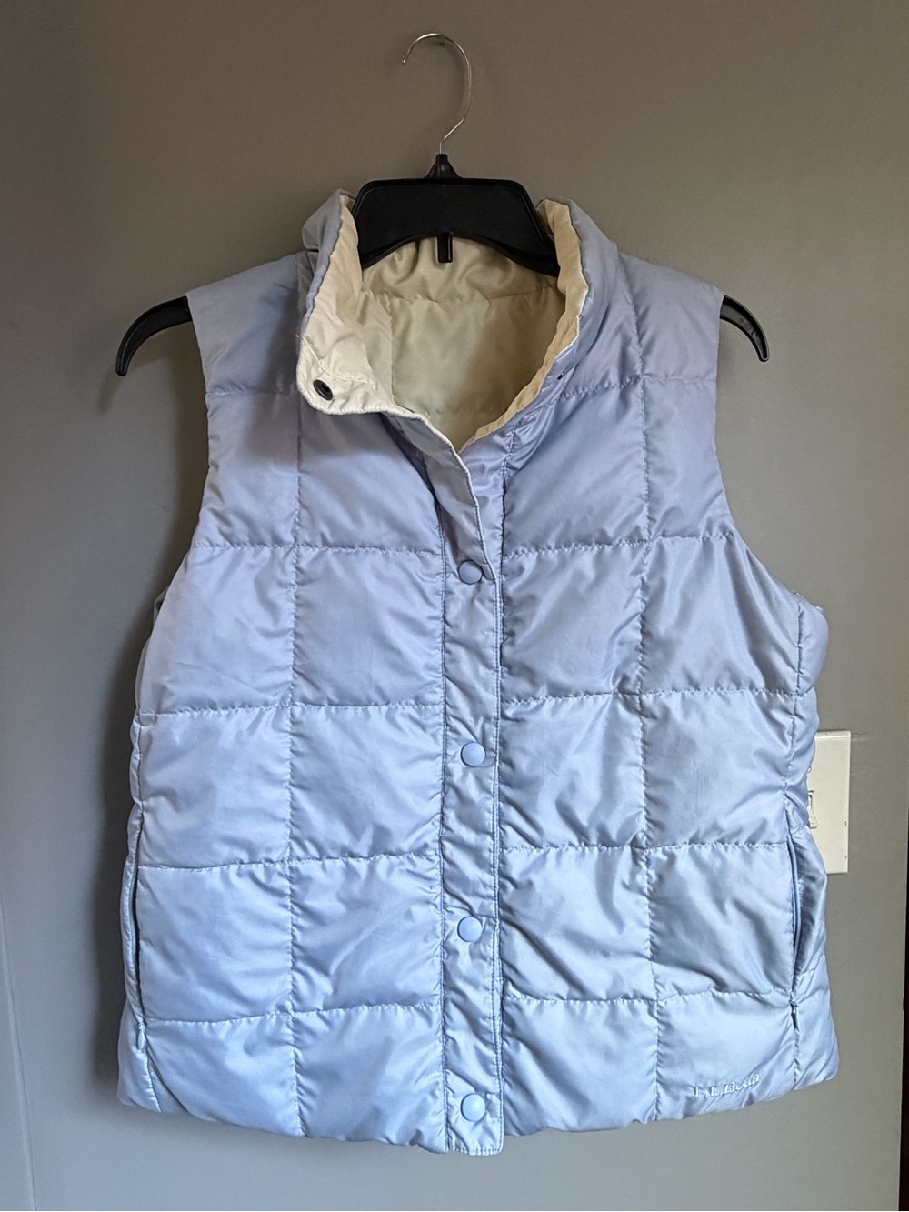 L.L. Bean Light Blue Quilted Puffer Vest